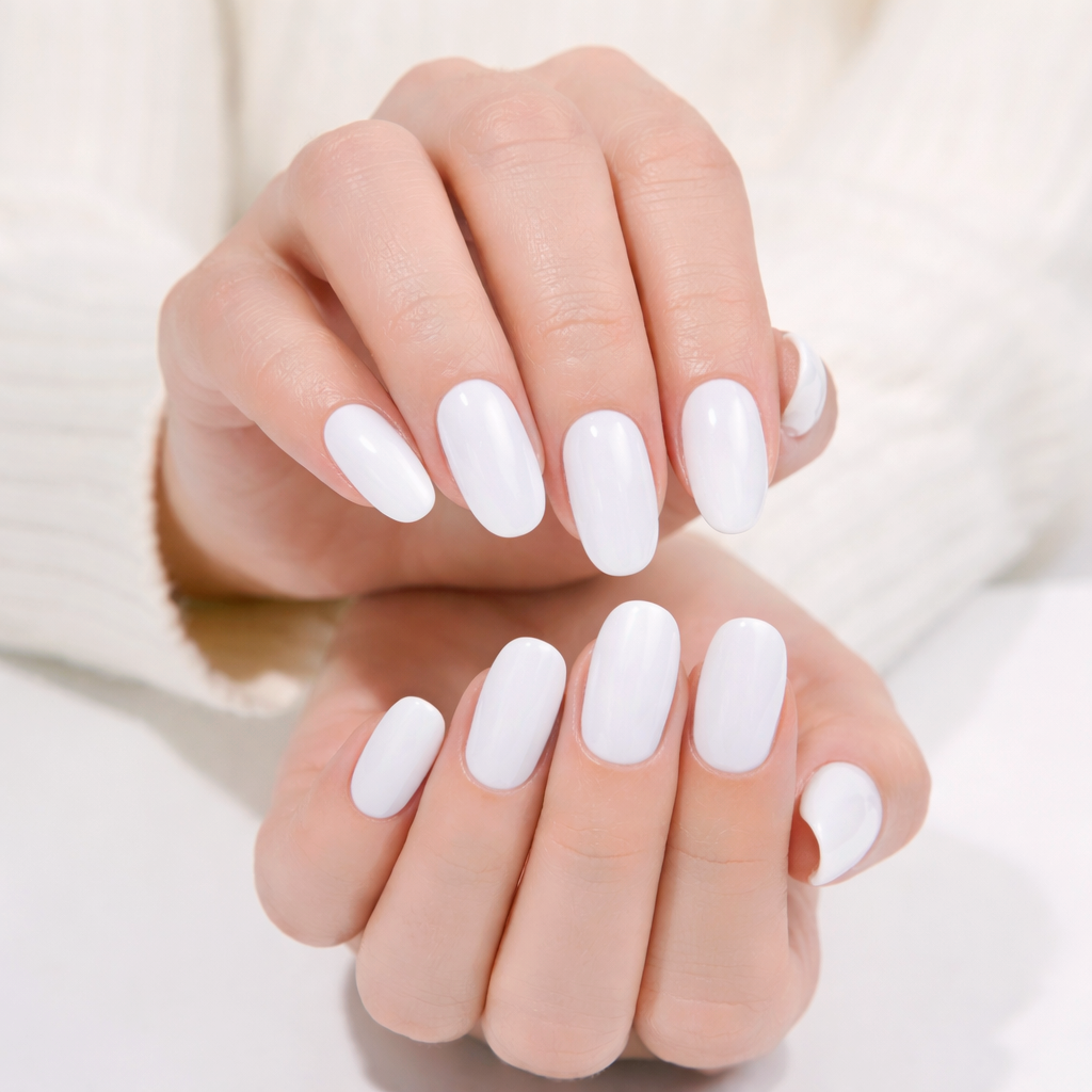 Snow White semi-cured gel nail strips by MANITIME