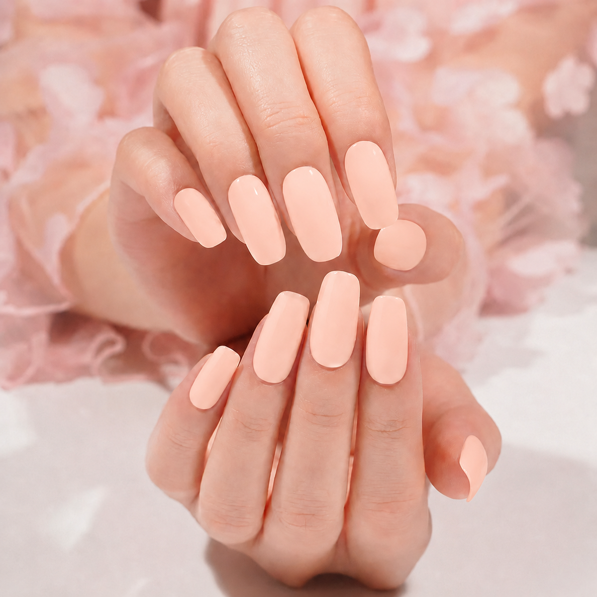 Sweet Apricot semi-cured gel nail strips by MANITIME