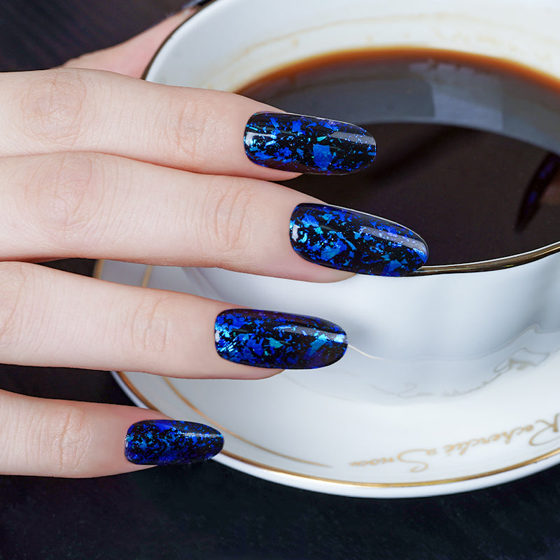 Midnight Sparkle semi-cured gel nail strips by MANITIME – detail 3