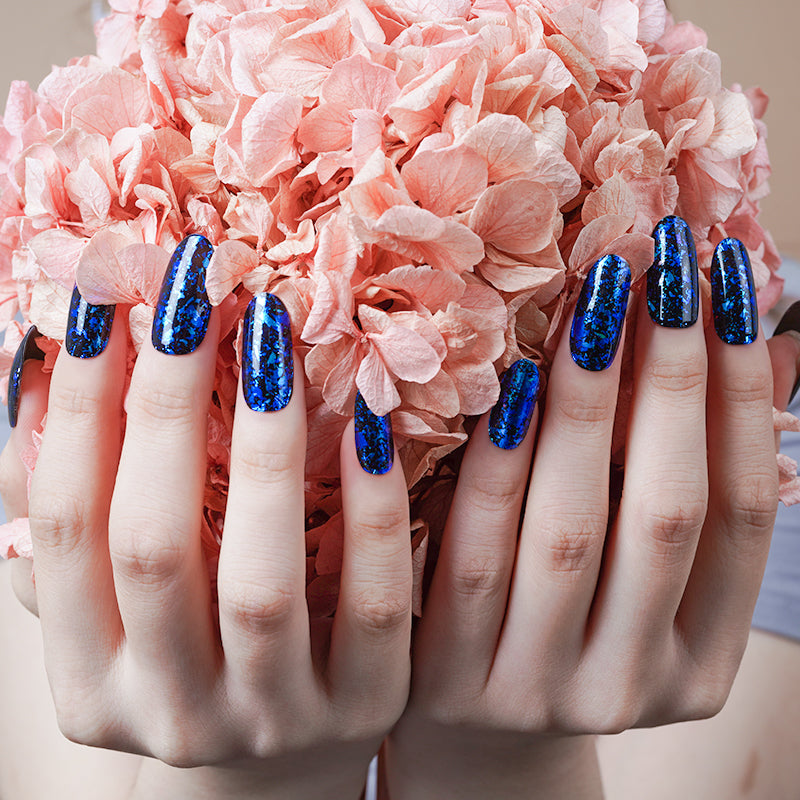 Midnight Sparkle semi-cured gel nail strips by MANITIME – detail 2