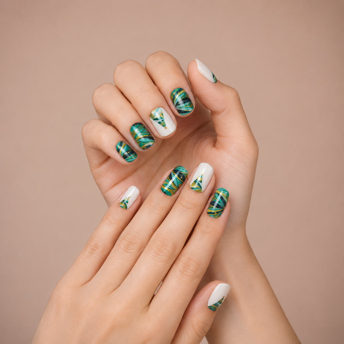 Enchanted Forest semi-cured gel nail strips by MANITIME