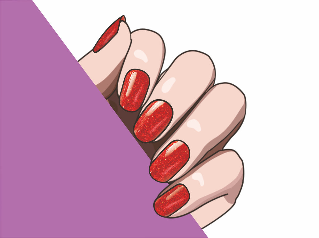 Sparkling Red semi-cured gel nail strips by MANITIME – detail 3