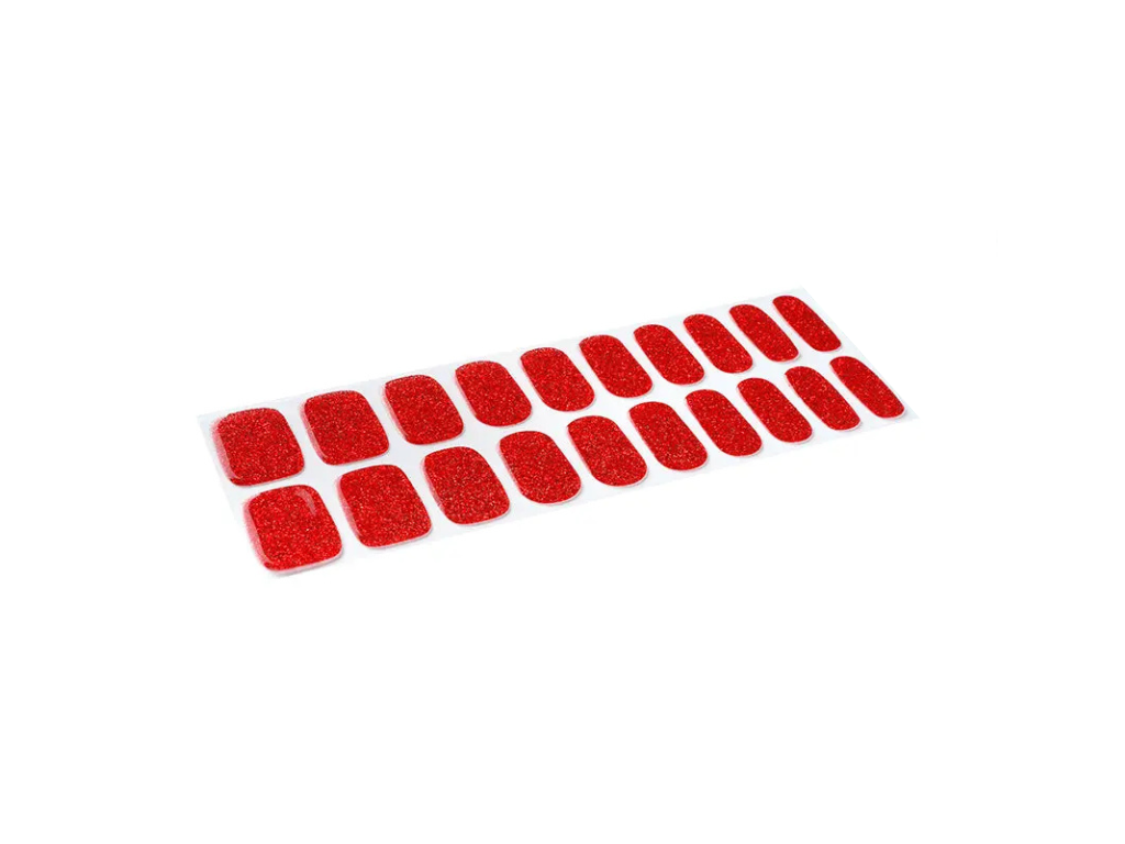 Sparkling Red semi-cured gel nail strips by MANITIME – detail 2