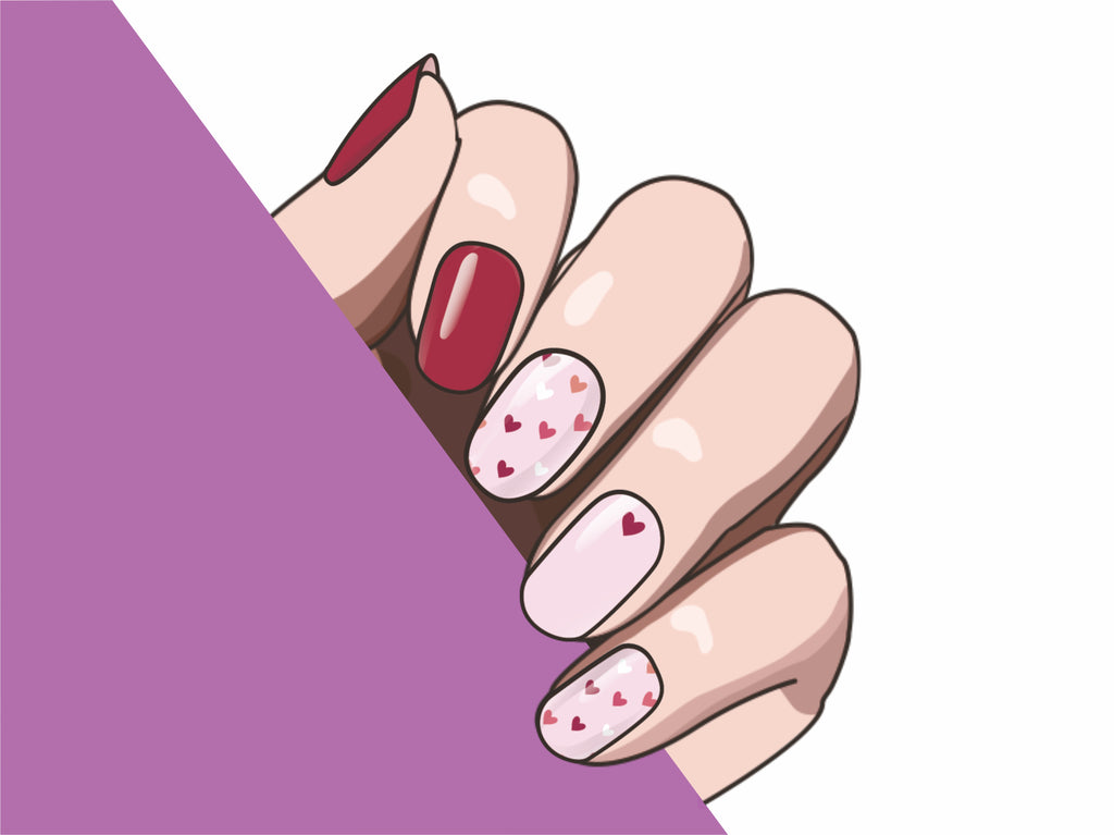 Flirty Hearts semi-cured gel nail strips by MANITIME – detail 6