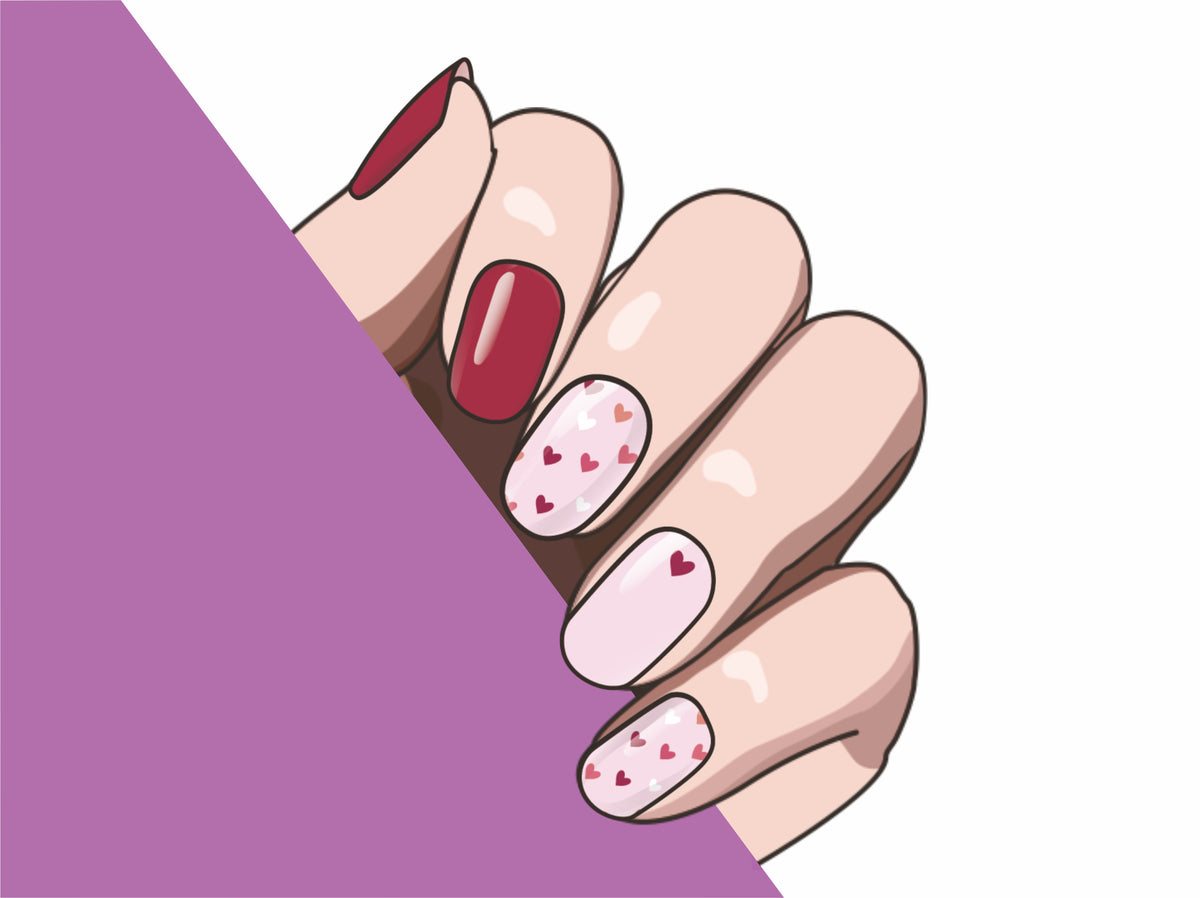 Flirty Hearts semi-cured gel nail strips by MANITIME – detail 6