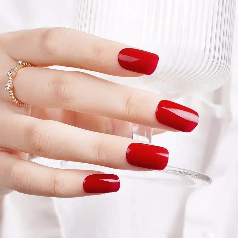 Red Dream semi-cured gel nail strips by MANITIME – detail 2