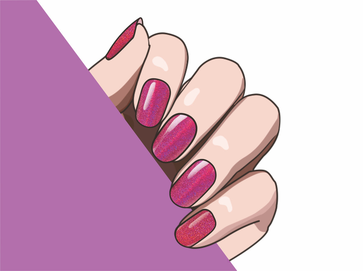 Ruby Glamour semi-cured gel nail strips by MANITIME – detail 5