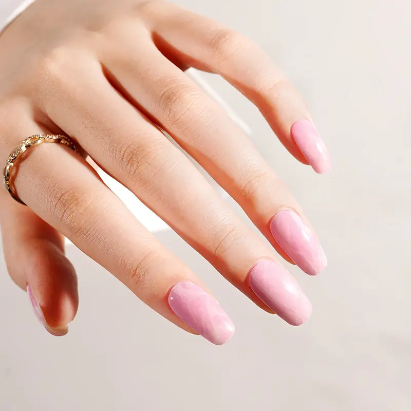 Pink Marble semi-cured gel nail strips by MANITIME – detail 3