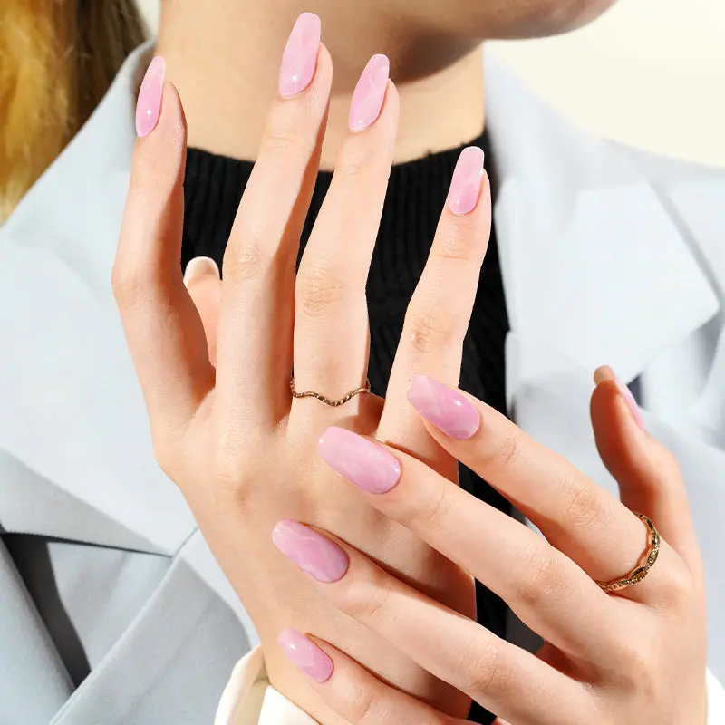 Pink Marble semi-cured gel nail strips by MANITIME – detail 2