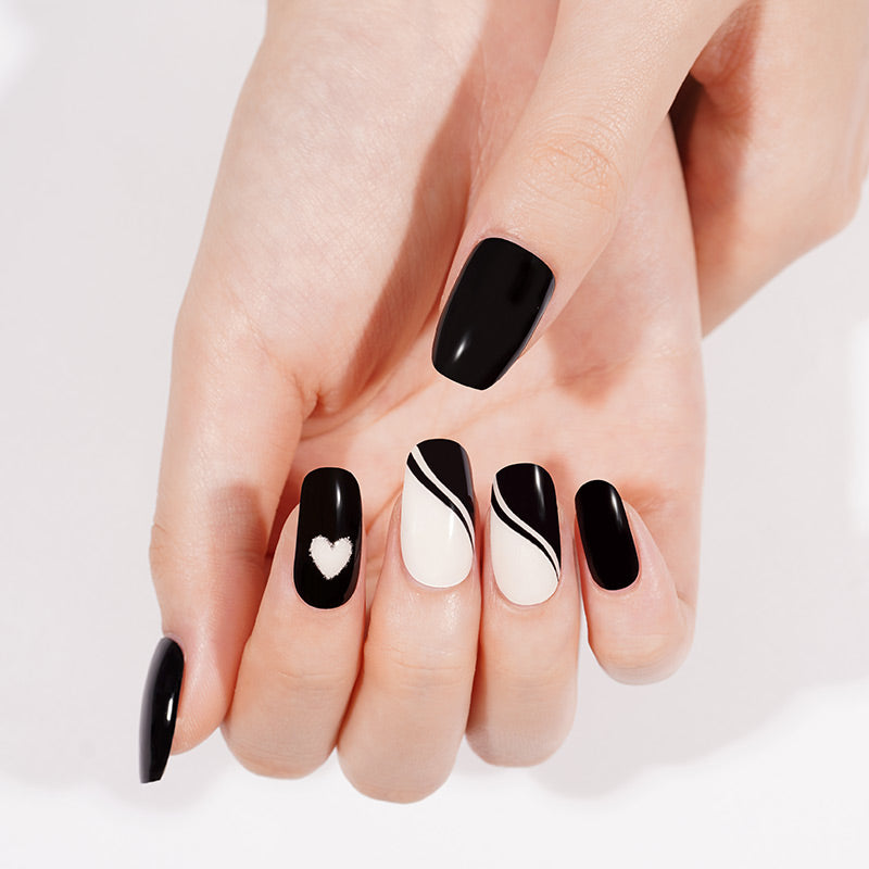 Black Romance semi-cured gel nail strips by MANITIME – detail 4