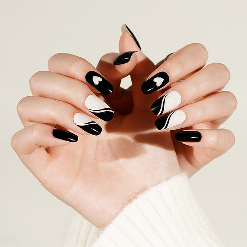 Black Romance semi-cured gel nail strips by MANITIME – detail 2
