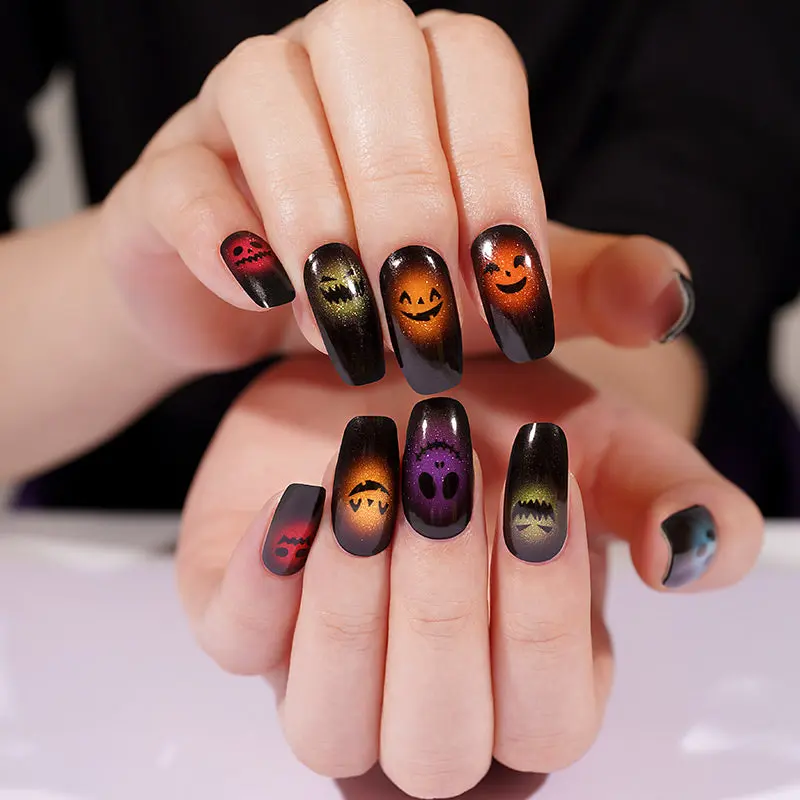 Spooky Smiles semi-cured gel nail strips by MANITIME