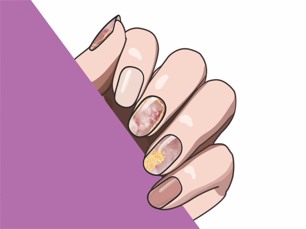 Golden Blush semi-cured gel nail strips by MANITIME – detail 3
