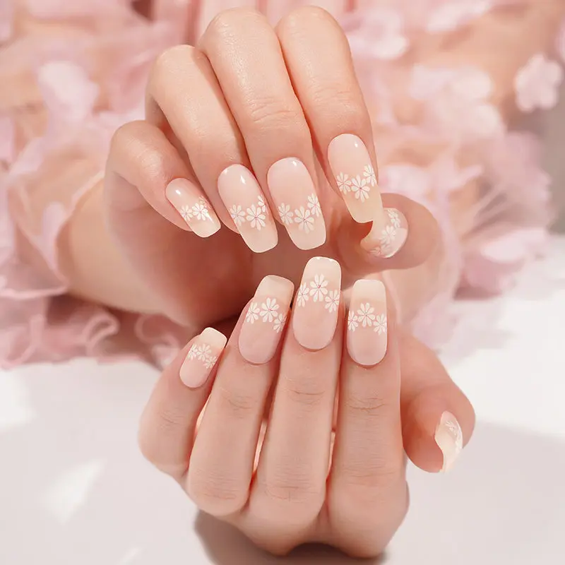 Floral Tip semi-cured gel nail strips by MANITIME