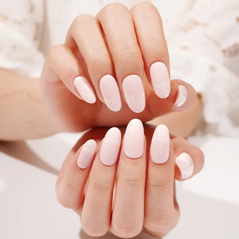 Rosy Touch semi-cured gel nail strips by MANITIME