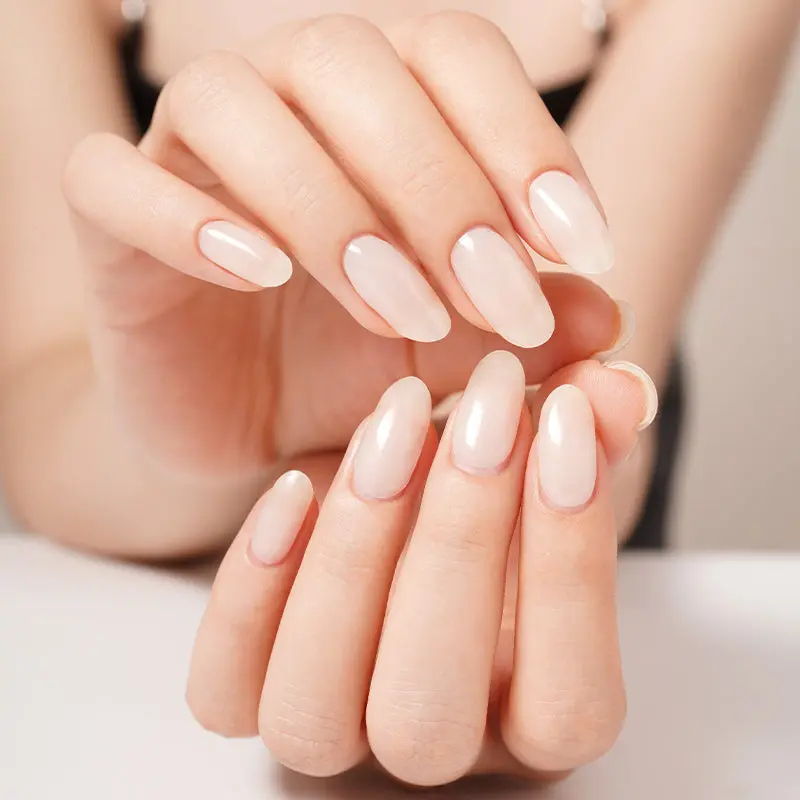 Nude Cream semi-cured gel nail strips by MANITIME