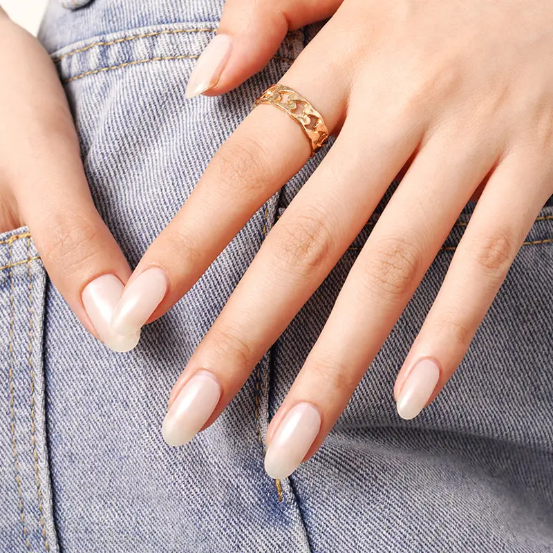 Nude Cream semi-cured gel nail strips by MANITIME – detail 4