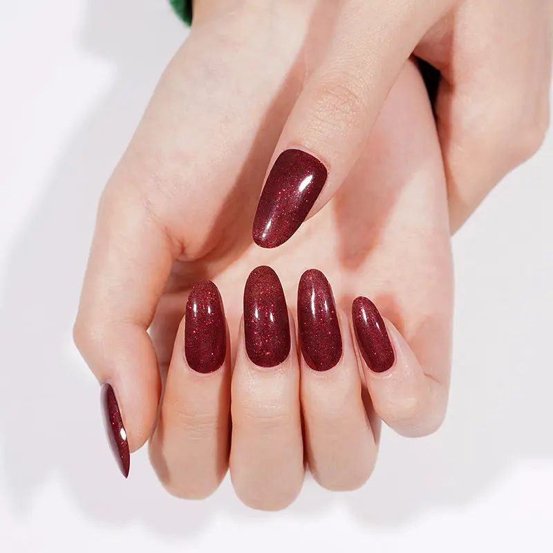Garnet Glitter semi-cured gel nail strips by MANITIME – detail 2