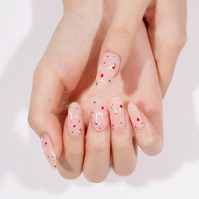 Festive Confetti semi-cured gel nail strips by MANITIME – detail 2