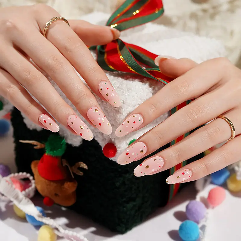 Festive Confetti semi-cured gel nail strips by MANITIME – detail 3