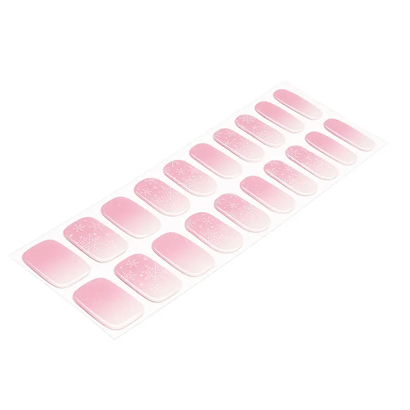 Ombre Snowflake semi-cured gel nail strips by MANITIME – detail 5