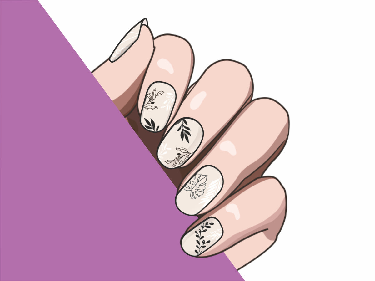 Meadow Leaves semi-cured gel nail strips by MANITIME – detail 5