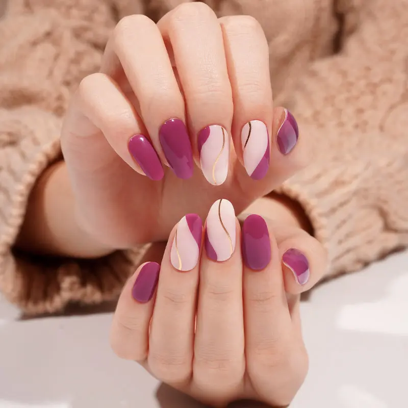 Violet Lines semi-cured gel nail strips by MANITIME