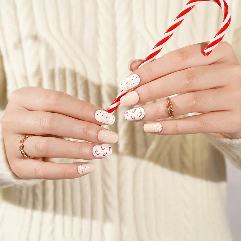 Sweet Holiday semi-cured gel nail strips by MANITIME – detail 3